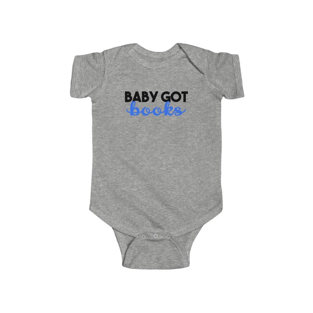 Baby Got Books Blue Literary Baby Bodysuit for Book Club Baby Shower Reader Writer Author Surprise Baby Birth Announcement Funny