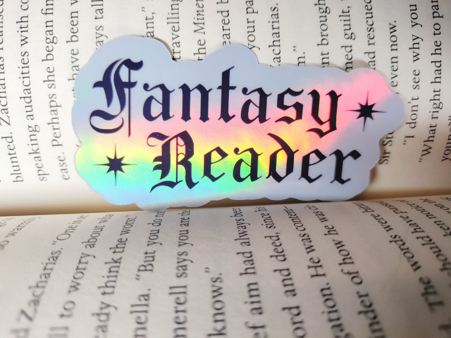 Fantasy Reader Holographic Bookish Sticker for Reading Journal Cute Bookstagram Gift Funny Librarian Sticker for Book Cart Bullet Journal