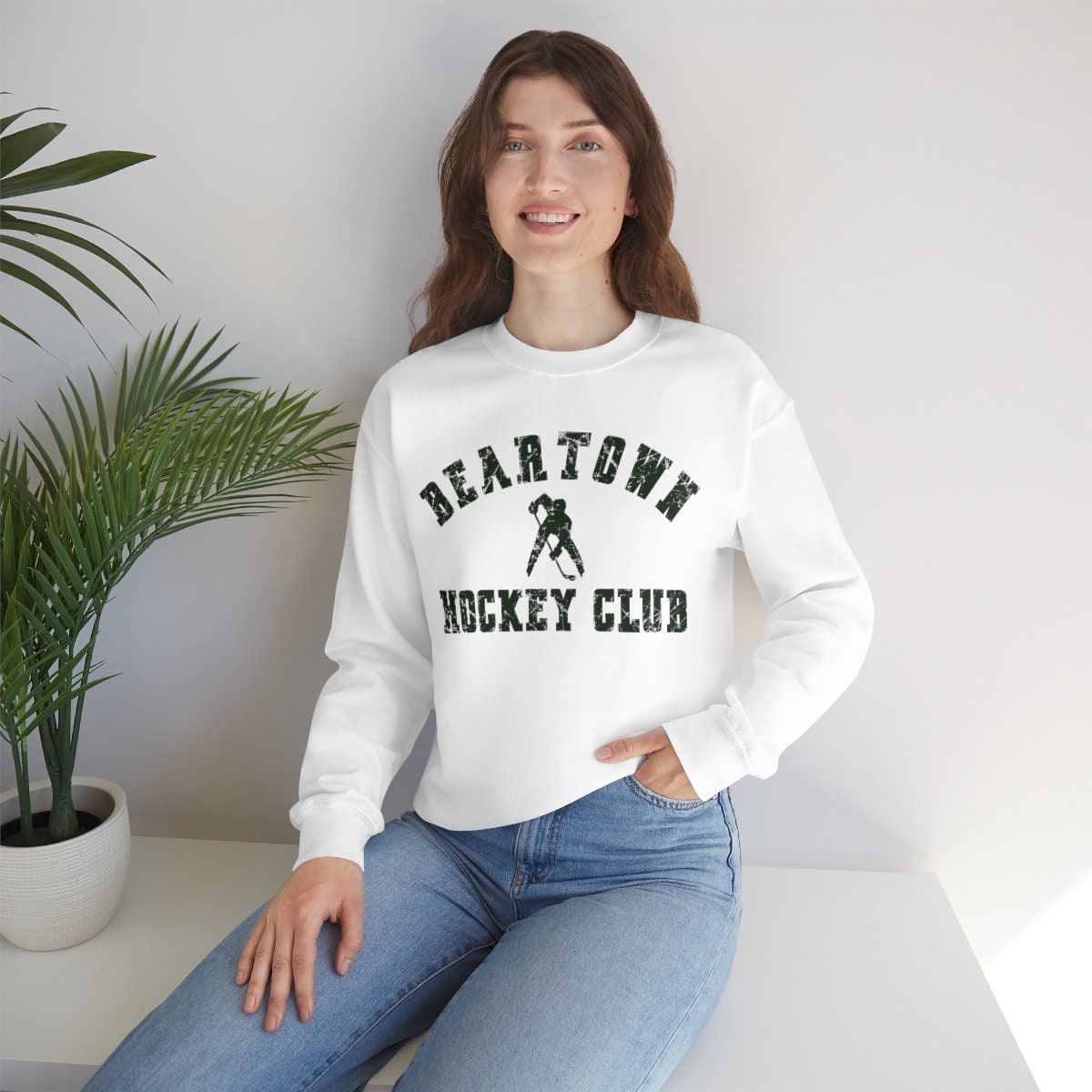 Bookish Beartown Benji Ovich Jersey Unisex Heavy Blend Crewneck Sweatshirt Bear town Logo Front and Number 16 Back