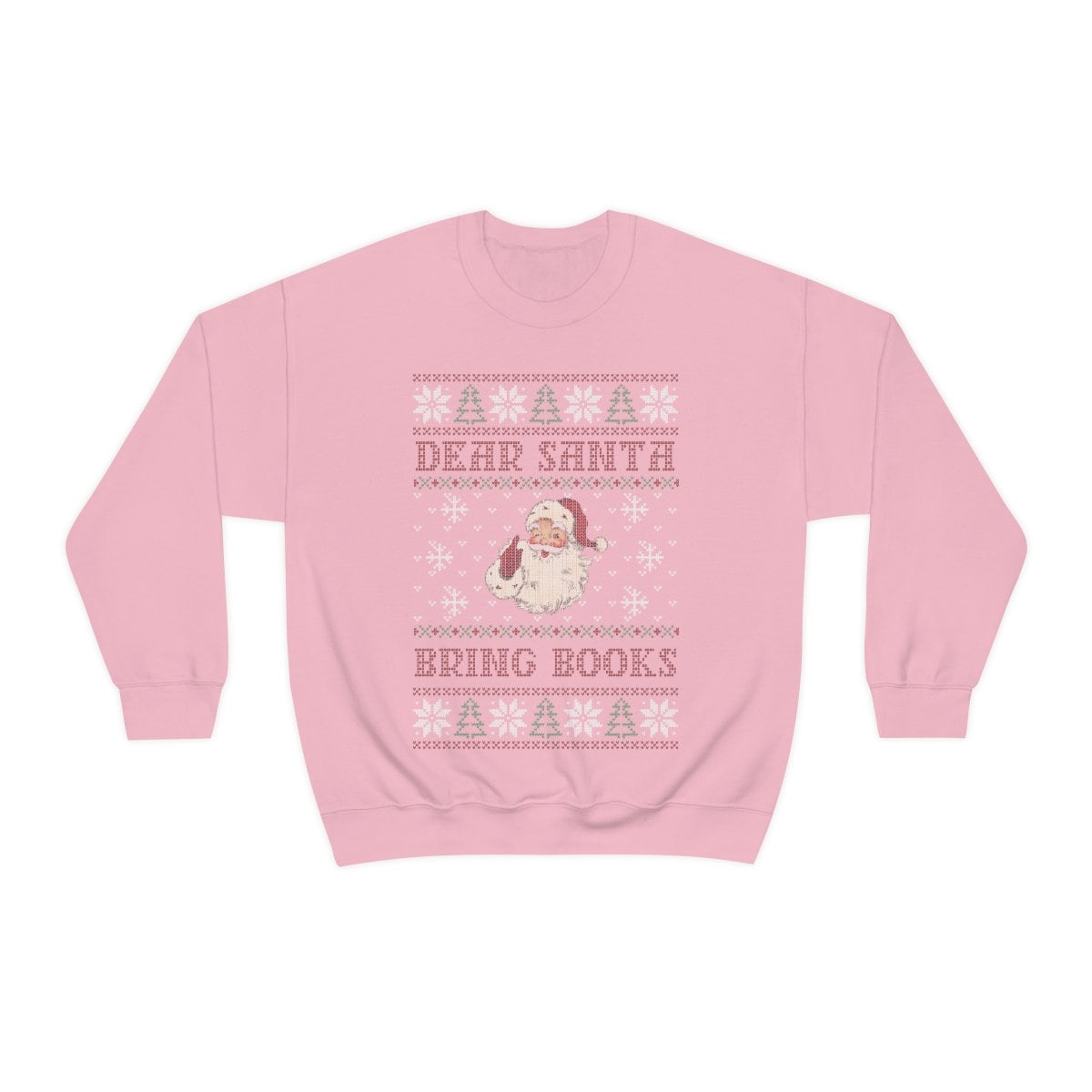 Dear Santa Bring Books Ugly Christmas Sweater Bookish Sweatsirt for Librarian Bookish Friend Christmas Gift Funny Nerdy Teacher Reader Cute