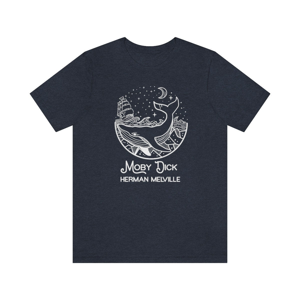 Captain Ahab's Whaling Cruise The Whale Moby Dick Classic Literature Herman Melville Unisex Jersey Short Sleeve Tee Reading Adventure Shirt
