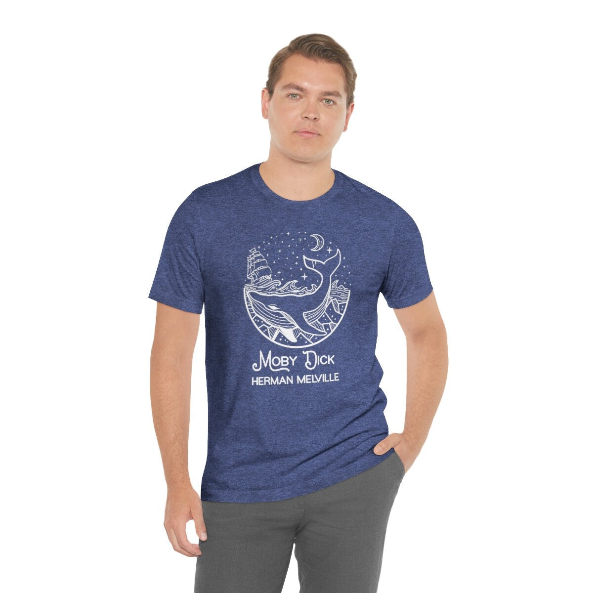 The Whale Moby Dick Classic Literature Herman Melville Unisex Jersey Short Sleeve Tee