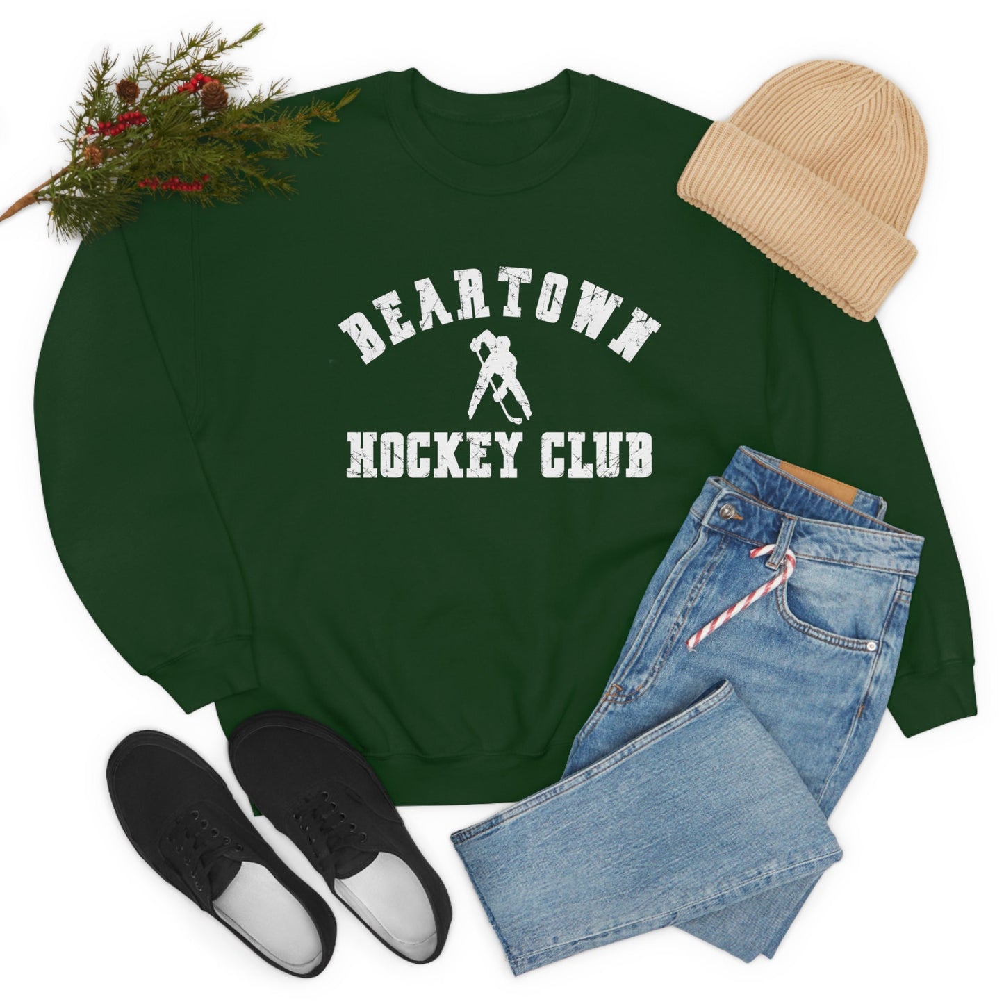 Bookish Beartown Benji Ovich Jersey Unisex Heavy Blend Crewneck Sweatshirt Bear town Logo Front and Number 16 Back