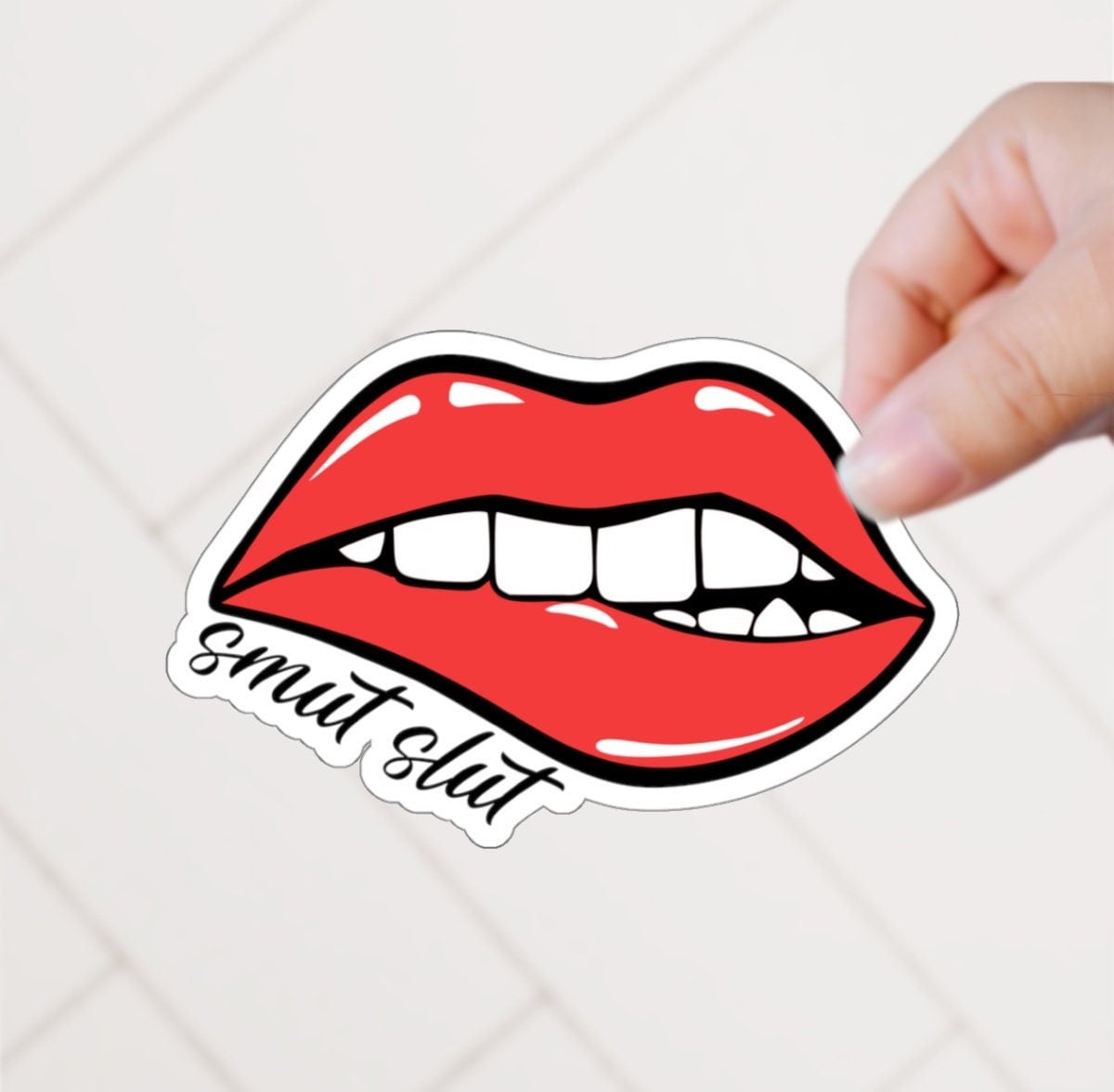 Smut Slut Spicy Romance Stickers Book Cart Kindle Sticker for Reader Dark Romance Bookish Sticker Lips Book Decal for Laptop Reading Journal