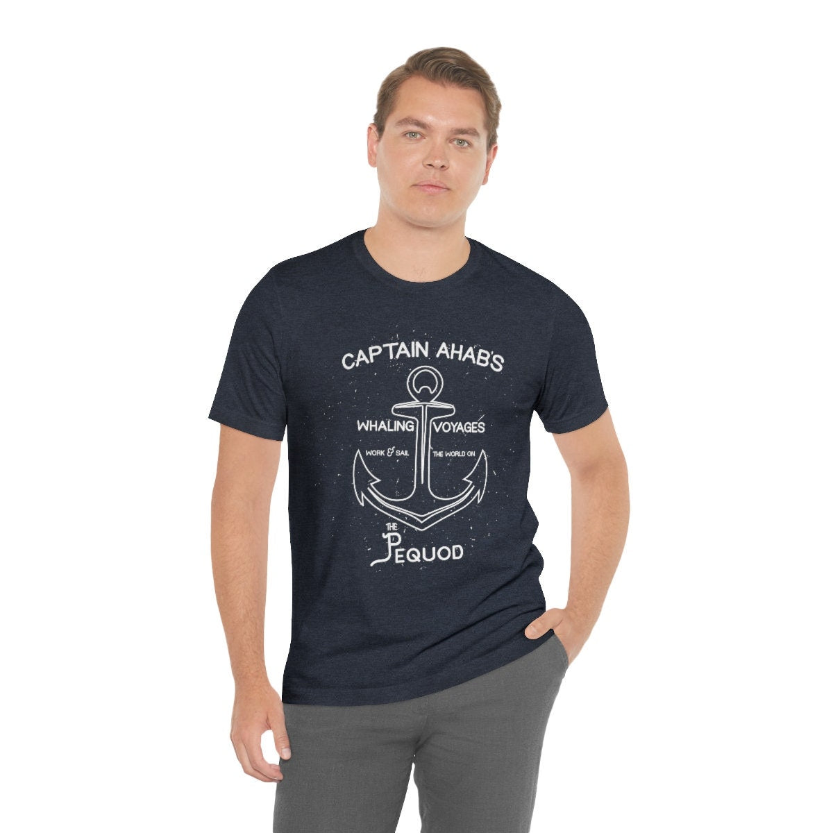 Captain Ahab's Whaling Cruise The Whale Moby Dick Classic Literature Herman Melville Unisex Jersey Short Sleeve Tee Reading Adventure Shirt