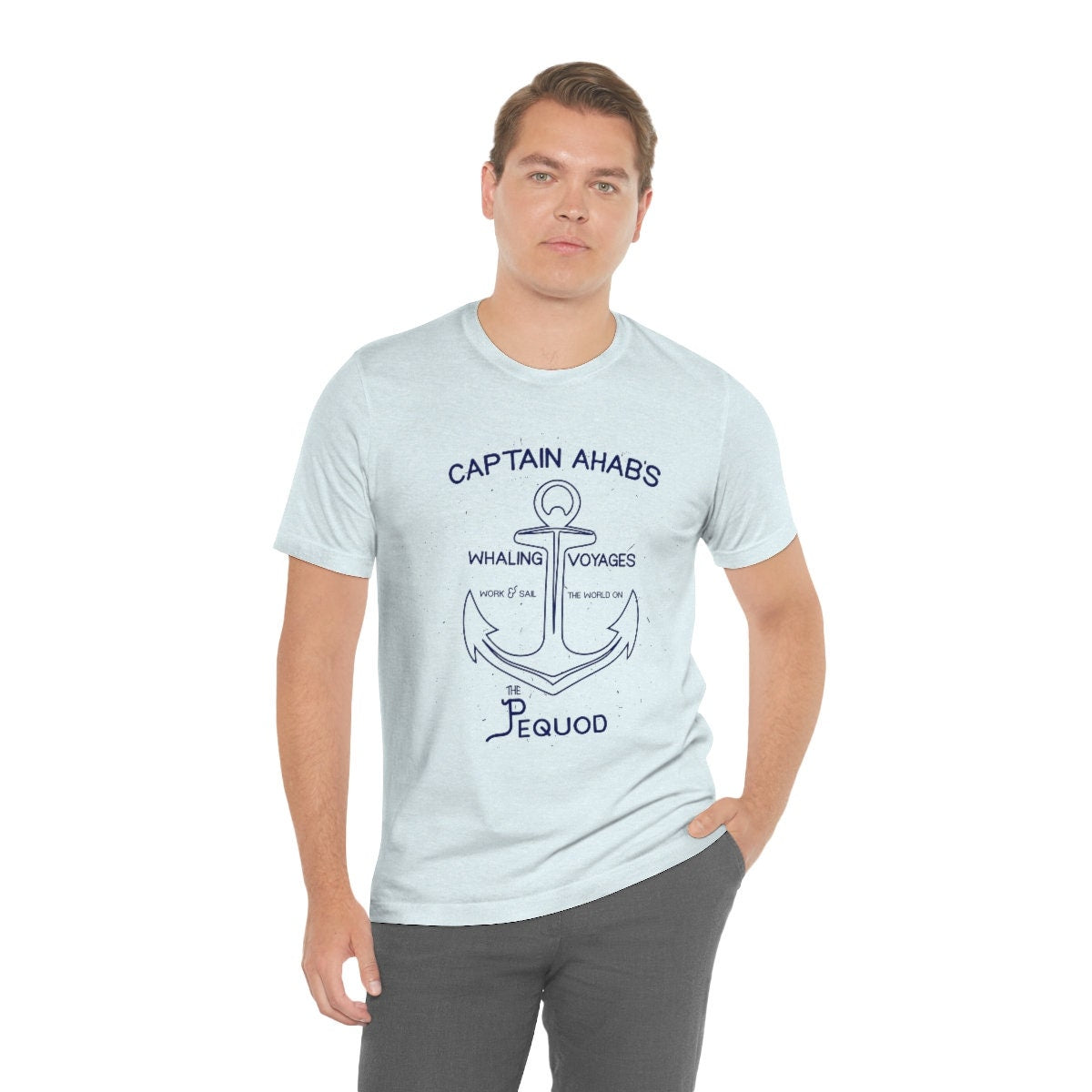 Captain Ahab's Whaling Cruise The Whale Moby Dick Classic Literature Herman Melville Unisex Jersey Short Sleeve Tee Reading Adventure Shirt