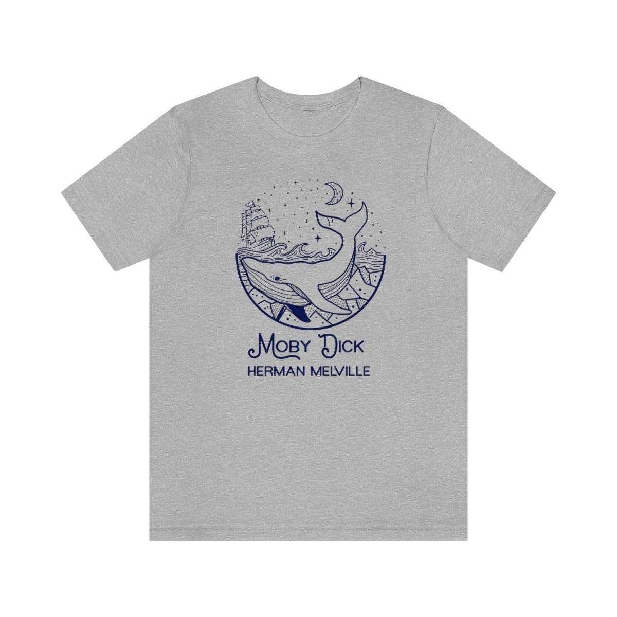 Captain Ahab's Whaling Cruise The Whale Moby Dick Classic Literature Herman Melville Unisex Jersey Short Sleeve Tee Reading Adventure Shirt