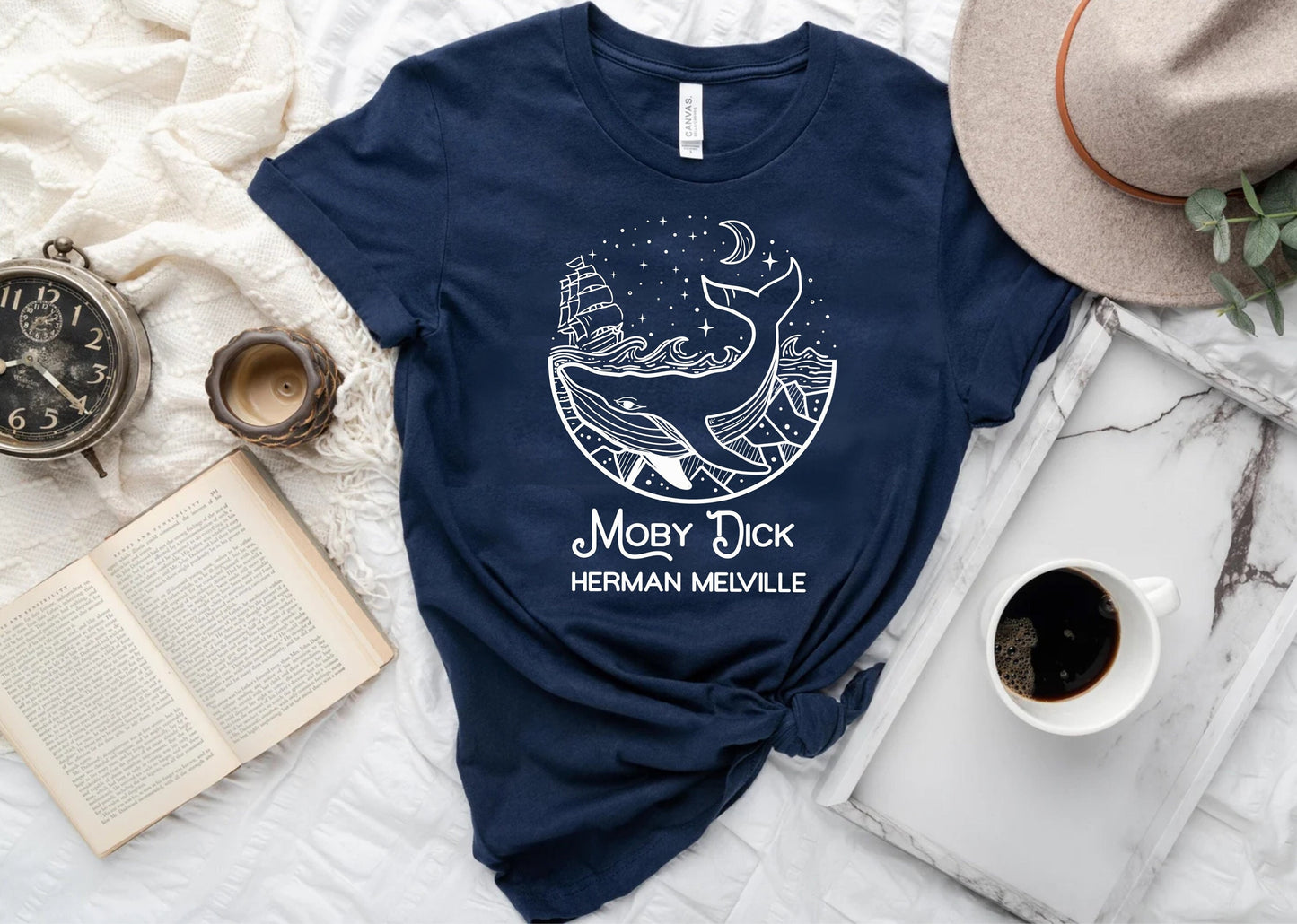 The Whale Moby Dick Classic Literature Herman Melville Unisex Jersey Short Sleeve Tee