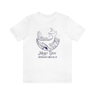 The Whale Moby Dick Classic Literature Herman Melville Unisex Jersey Short Sleeve Tee