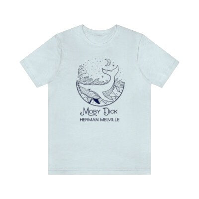 The Whale Moby Dick Classic Literature Herman Melville Unisex Jersey Short Sleeve Tee