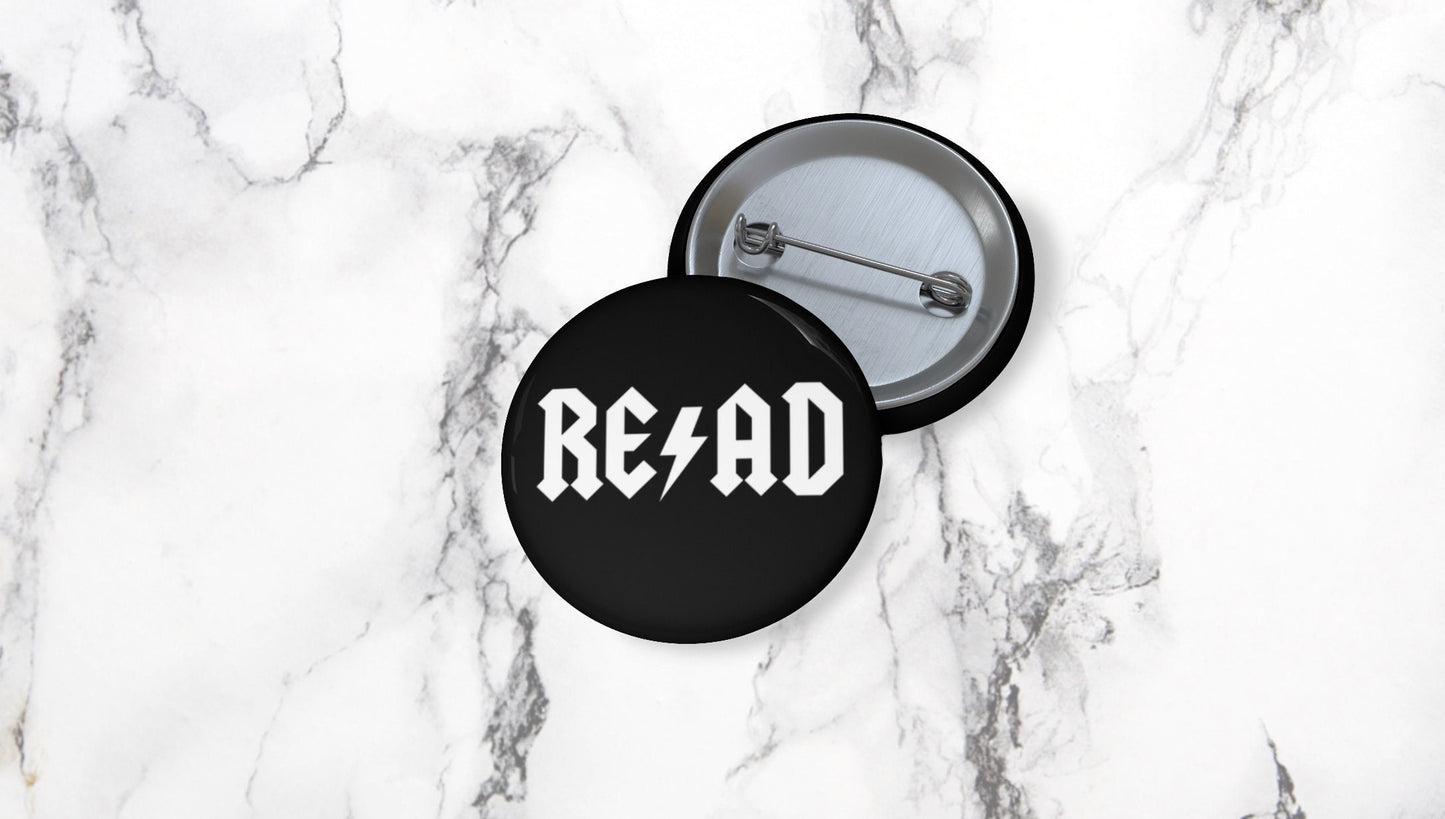 RE AD Rocking Reader Bookish Pin Buttons Librarian Pin for Lanyard Small Bookish Gift Under 5 Retro Reader Vintage Classic Rock Cool Teacher
