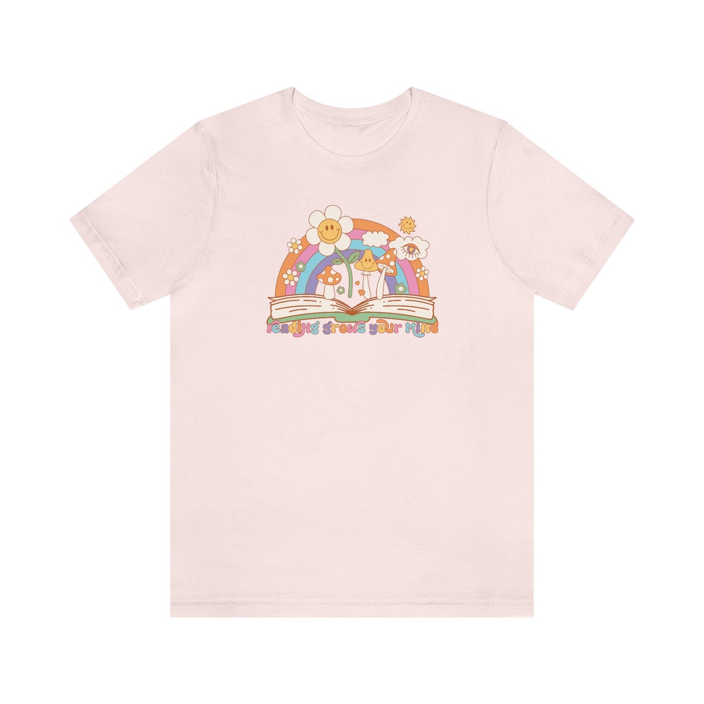 Reading Grows Your Mind Retro Bookish Shirt Unisex Jersey Short Sleeve Tee