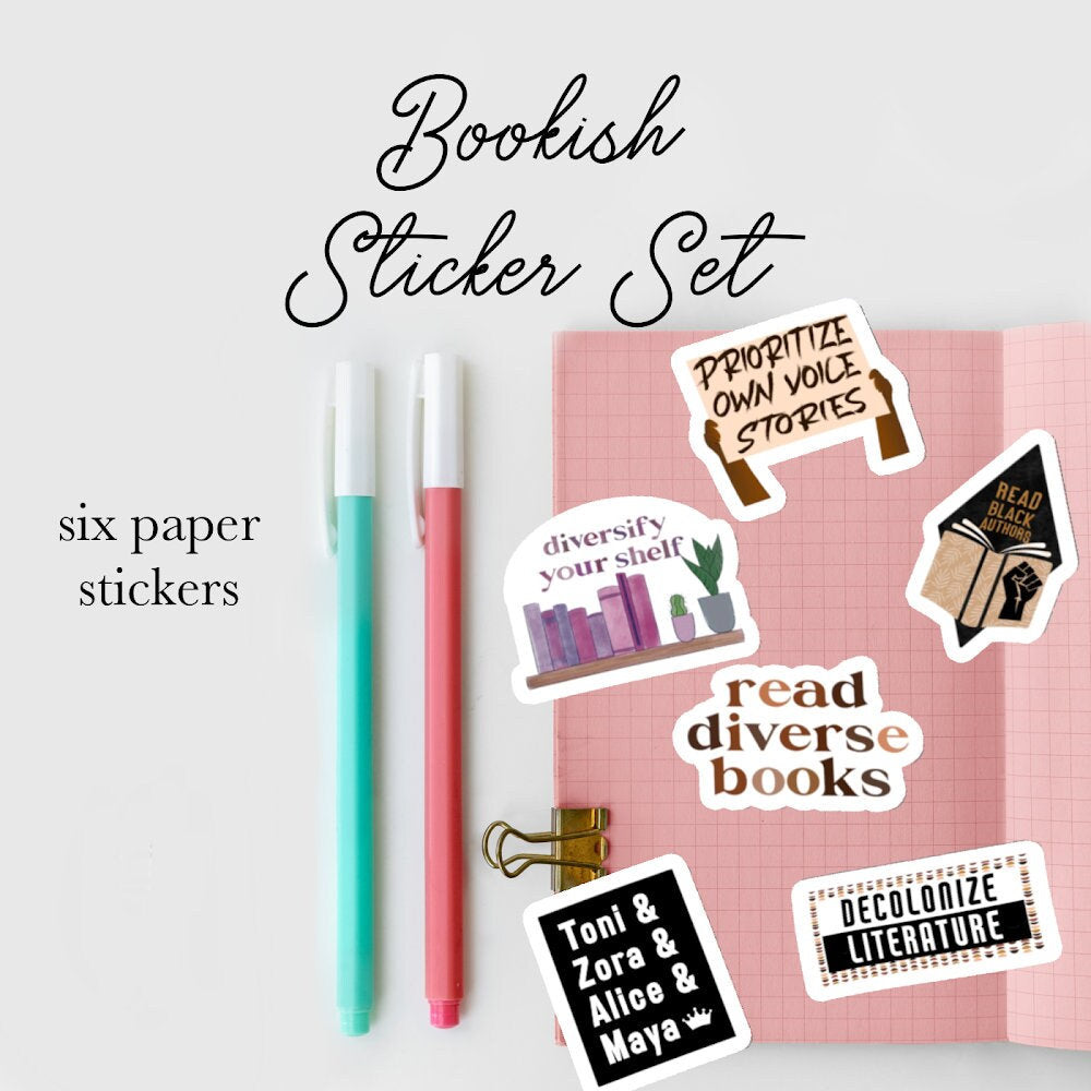 Read Diverse Books Bookish Stickers for Reading Journal Black History Month Stickers for Reader Diverse Book Sticker Set for Laptop Book