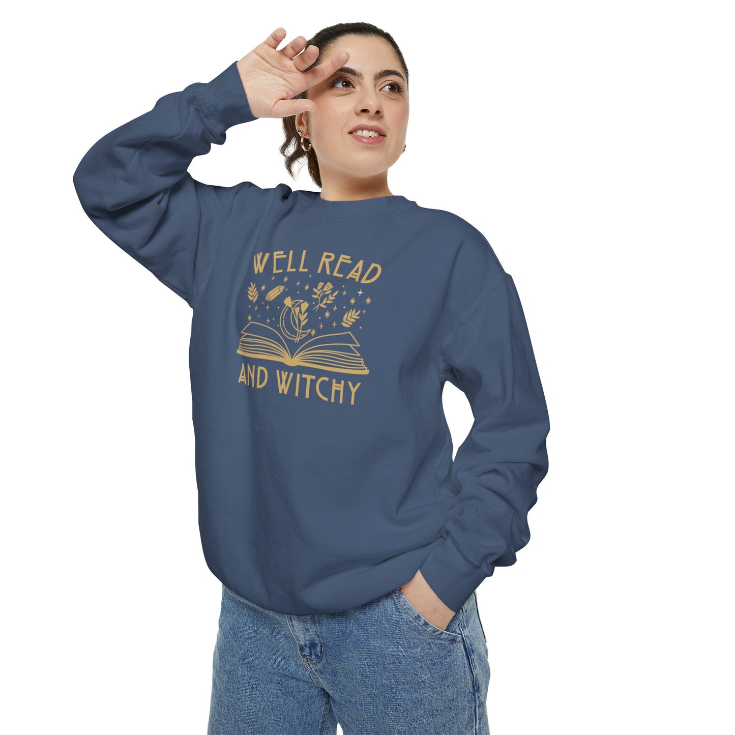 Well Read and Witcht Unisex Garment-Dyed Sweatshirt Bookish