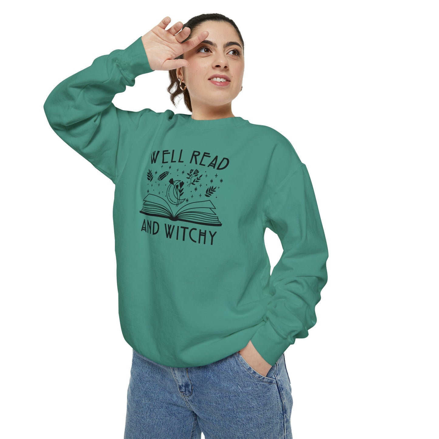 Well Read and Witcht Unisex Garment-Dyed Sweatshirt Bookish