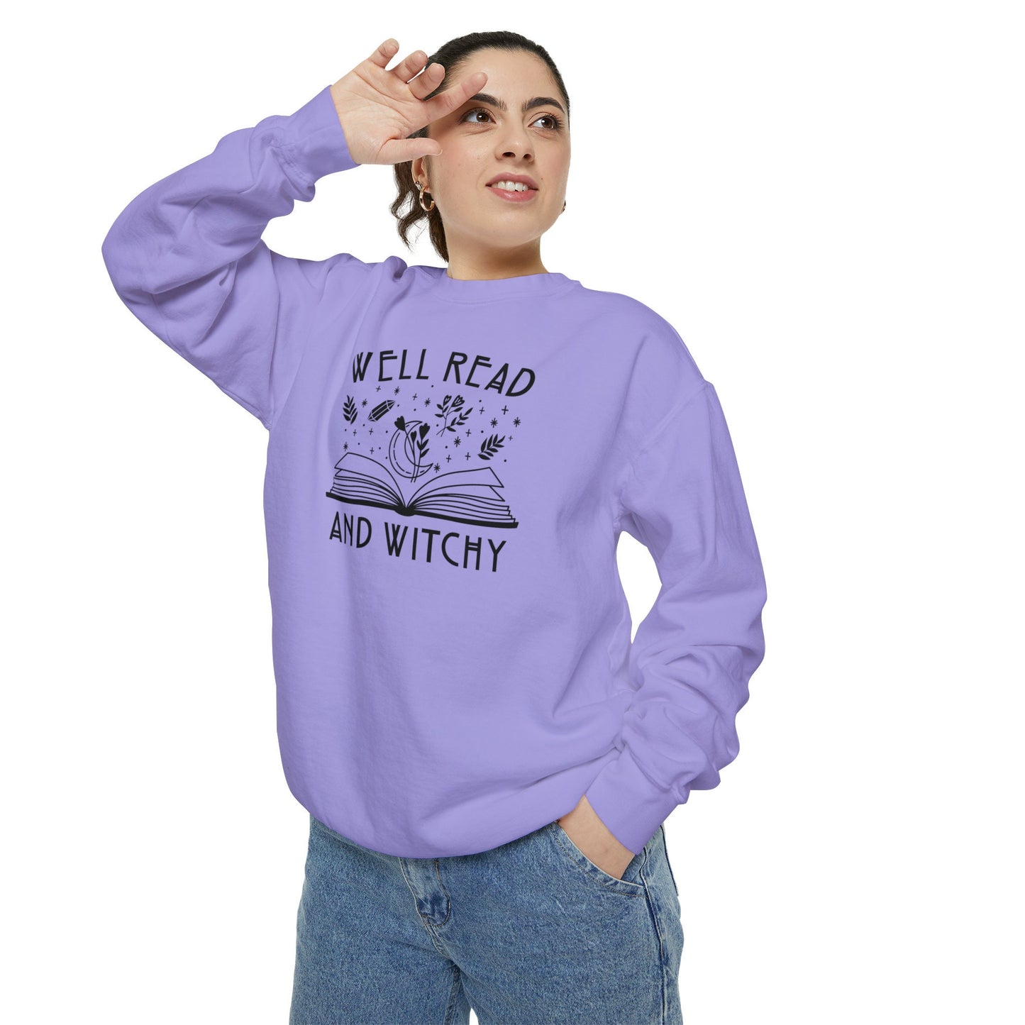 Well Read and Witcht Unisex Garment-Dyed Sweatshirt Bookish