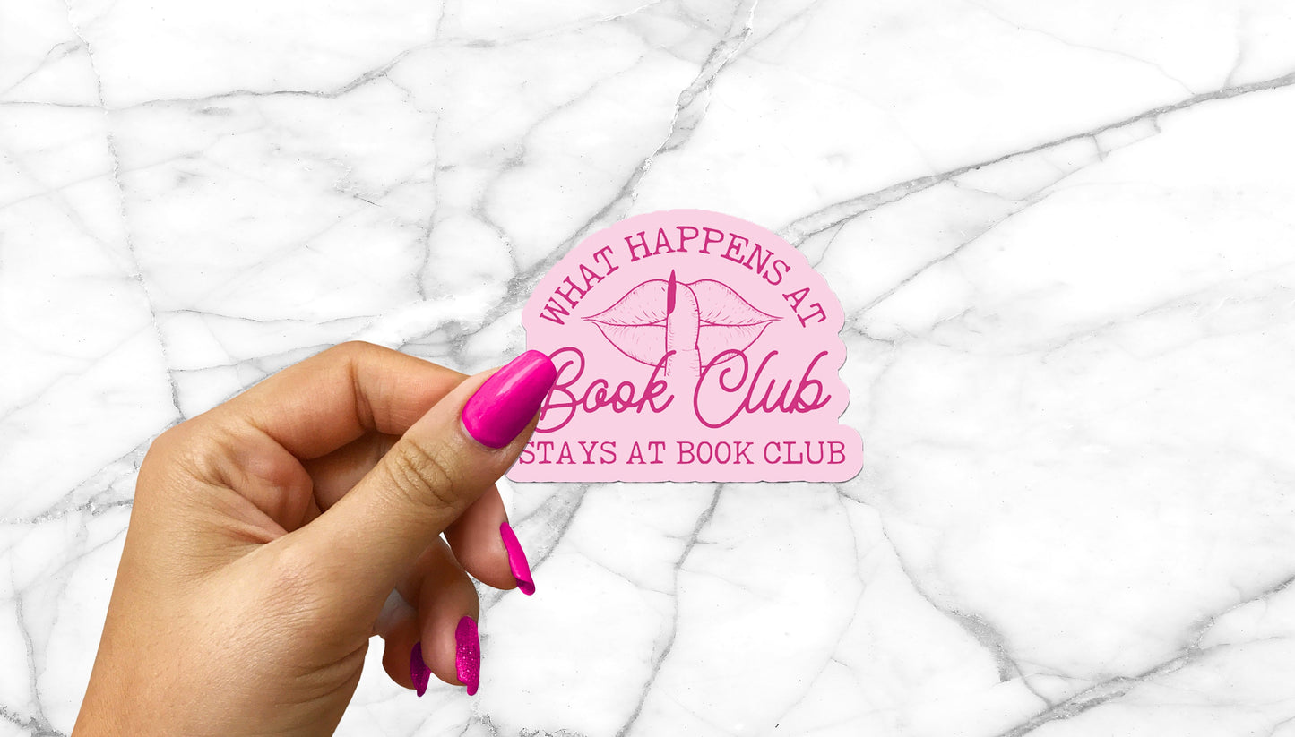 Shushed Lips Book Club What Happens Bookish sticker Readers Bibliophile Small Book Club Gift Bookish Friends Book Club Group Gift Exchange
