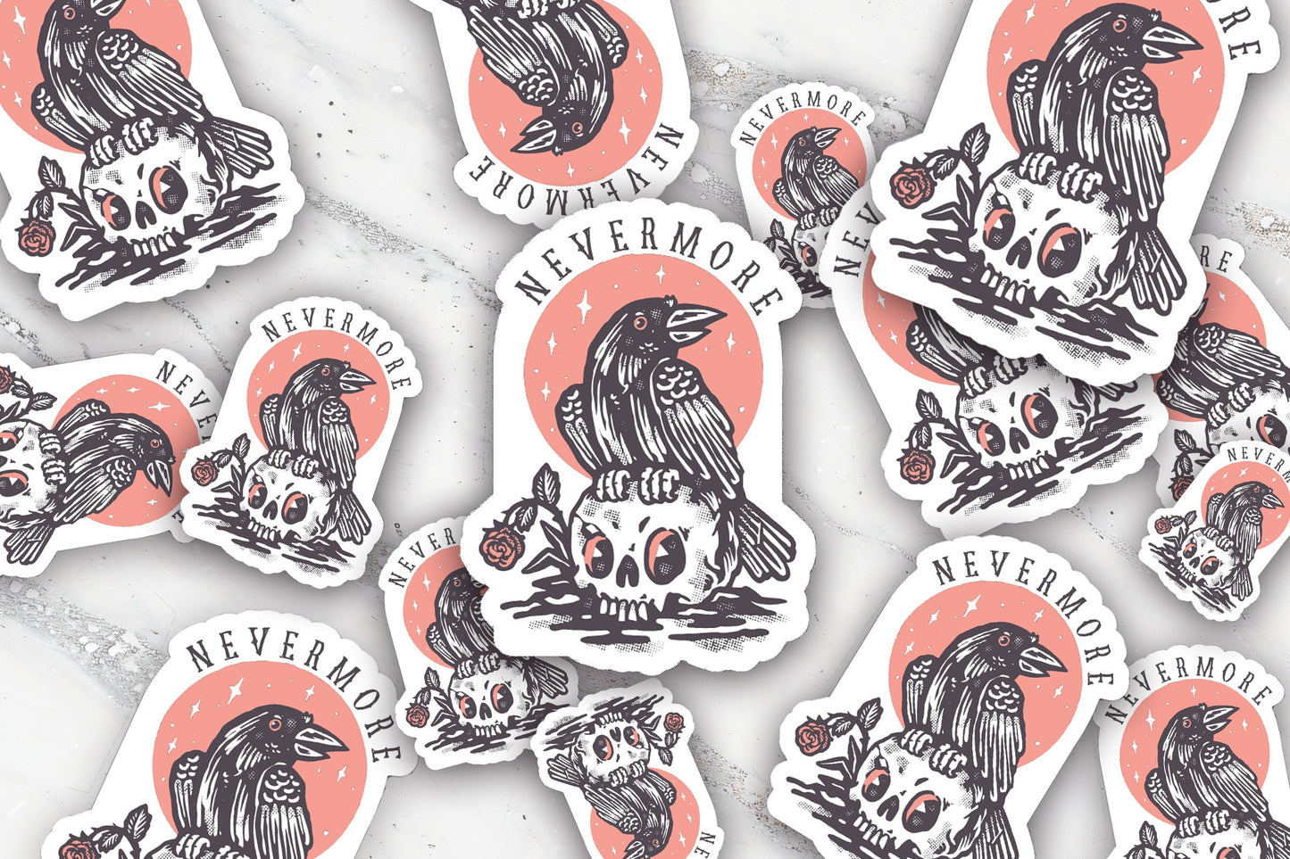 Nevermore The Raven Edgar Allen Poe Bookish Sticker for Spooky Books Dark Academia Pastel Goth Cute Bird Sticker Poetry Classic Literature