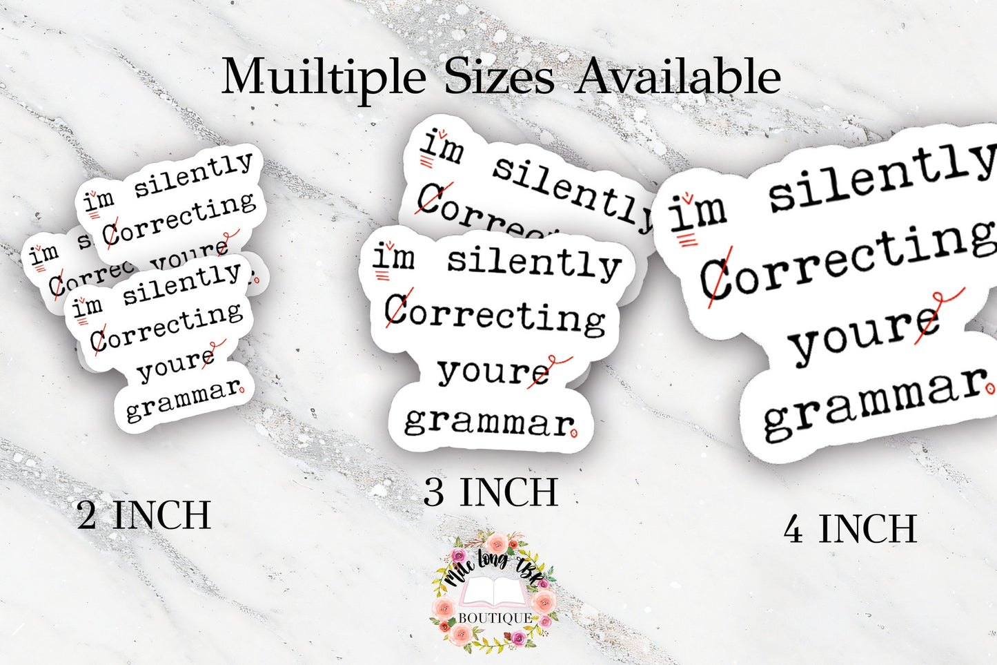 Silently Correcting Your Grammar English Teacher Sticker for Back to School Gift Teach Bad Grammar Under 5 Cute Laptop Water Bottle Planner