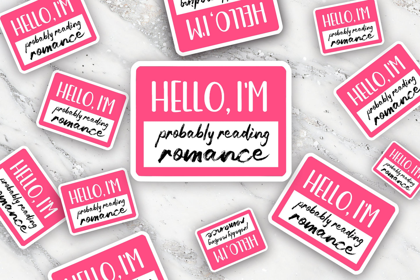 Hello I'm Probably Reading Romance Bookish Sticker for Bibliophile for Regency Romance Lover Gift Bookstagram Book Club Booktok Cute Pink