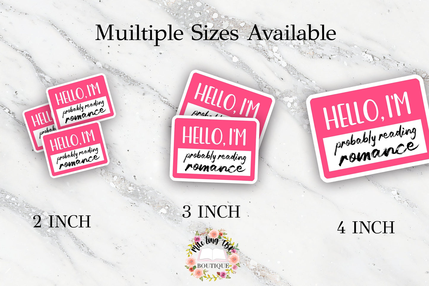Hello I'm Probably Reading Romance Bookish Sticker for Bibliophile for Regency Romance Lover Gift Bookstagram Book Club Booktok Cute Pink