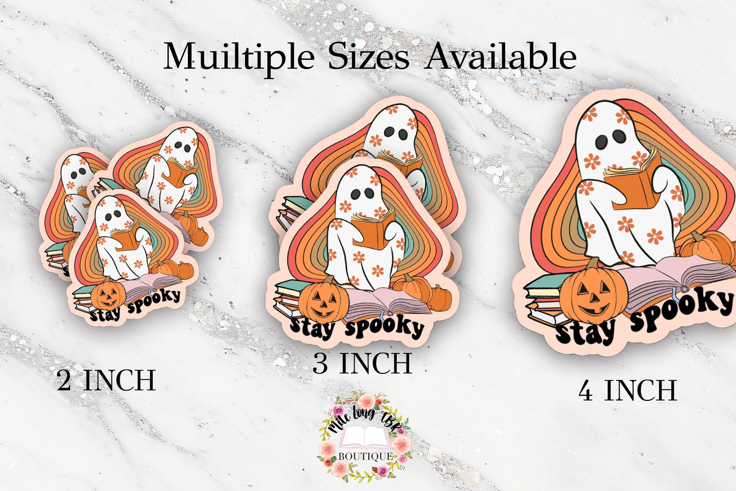 Stay Spooky Bookish Ghost Halloween Read Books Bullet Journal Sticker Planner Sticker for Fall Read Boooks The Reader Tarot Spooky Season