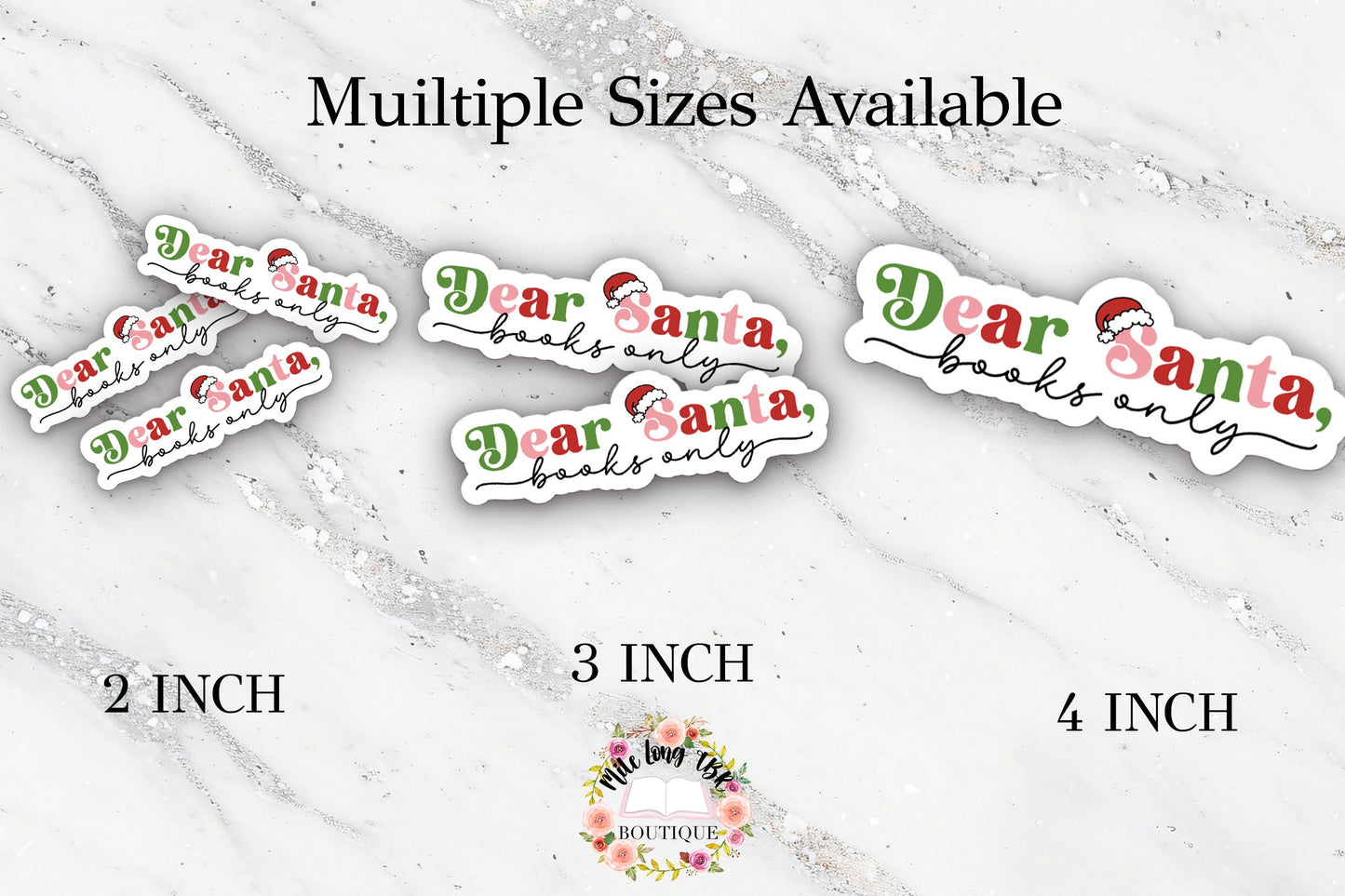 Dear Santa Bring Books Christmas Sticker for Reader Sticker Love Books BookTok Bookstagram Friend Gift for Book Club Holiday Party