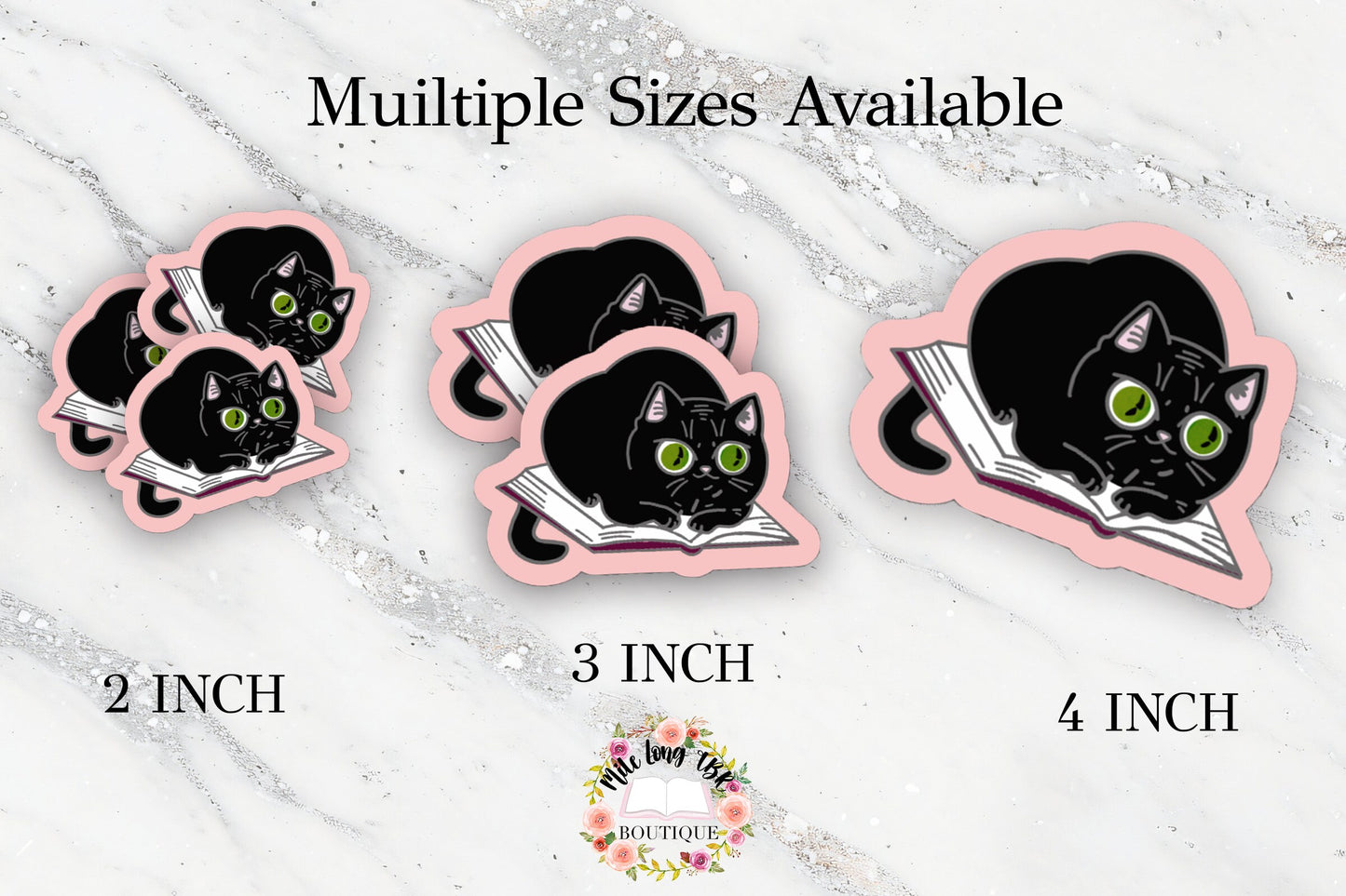 Kitty on Book Pink Bookish Sticker for Readers Cute Bookish Sticker for Book Cart Reading Journal Hydroflask Sticker Cat Lover Sticker Gift