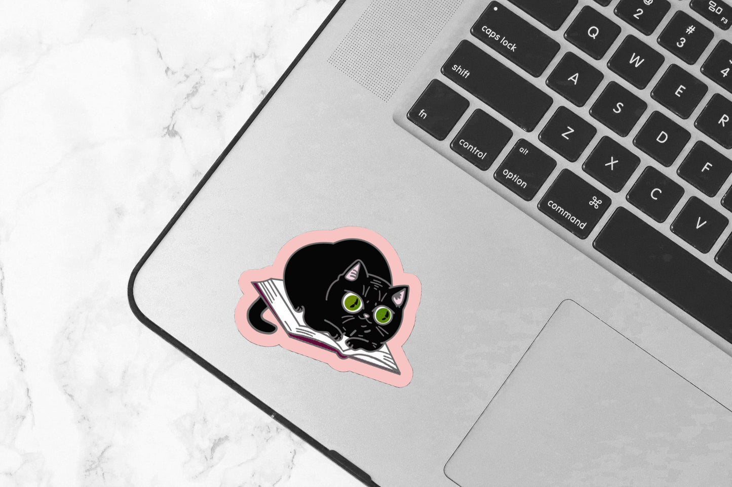 Kitty on Book Pink Bookish Sticker for Readers Cute Bookish Sticker for Book Cart Reading Journal Hydroflask Sticker Cat Lover Sticker Gift