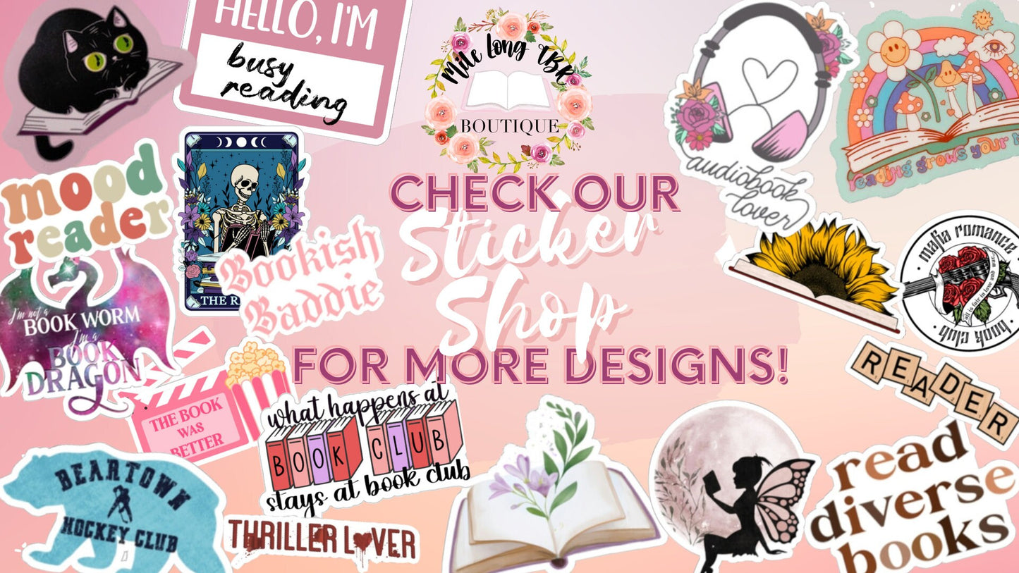 Kitty on Book Pink Bookish Sticker for Readers Cute Bookish Sticker for Book Cart Reading Journal Hydroflask Sticker Cat Lover Sticker Gift