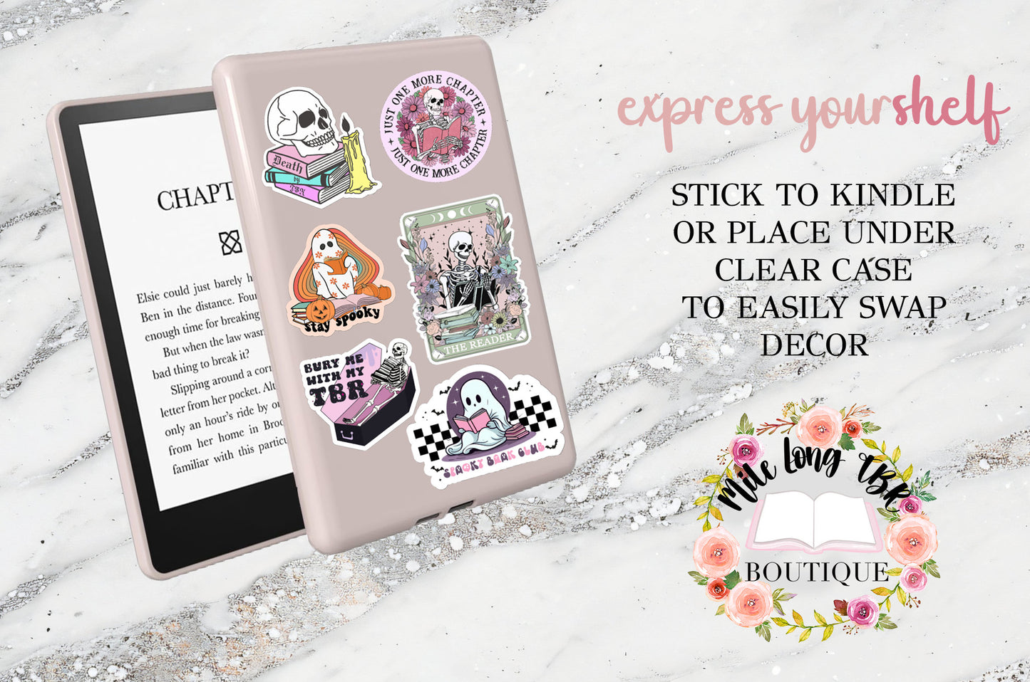 Stay Spooky Bookish Ghost Halloween Read Books Bullet Journal Sticker Planner Sticker for Fall Read Boooks The Reader Tarot Spooky Season