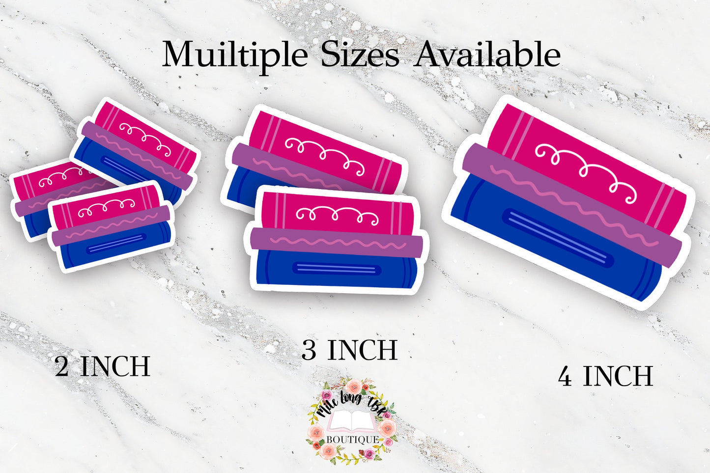 Subtle Bisexual Books Sticker for Readers Read Bi Books Pride Month Bookish Sticker for Water Bottle Reader Laptop Sticker