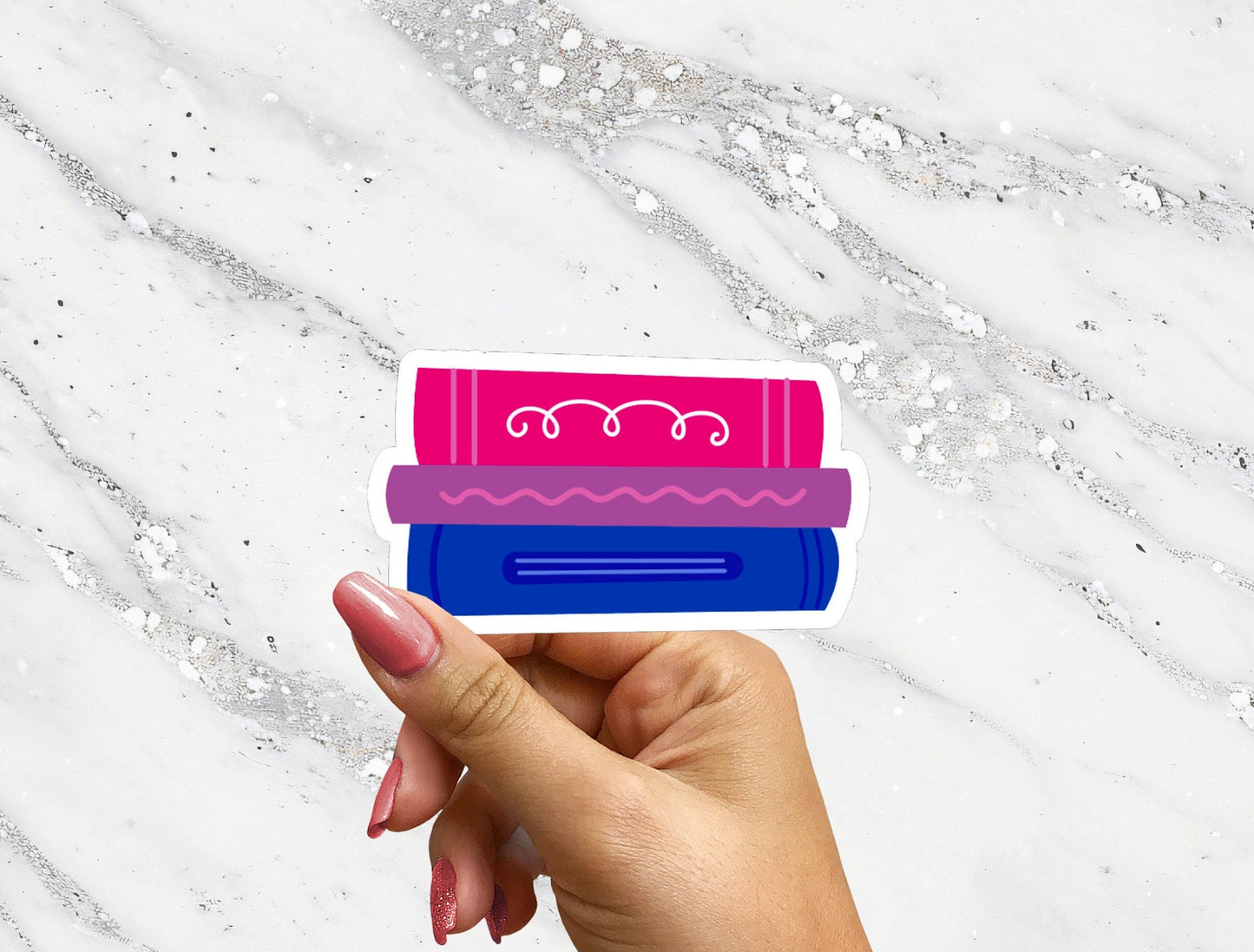 Subtle Bisexual Books Sticker for Readers Read Bi Books Pride Month Bookish Sticker for Water Bottle Reader Laptop Sticker