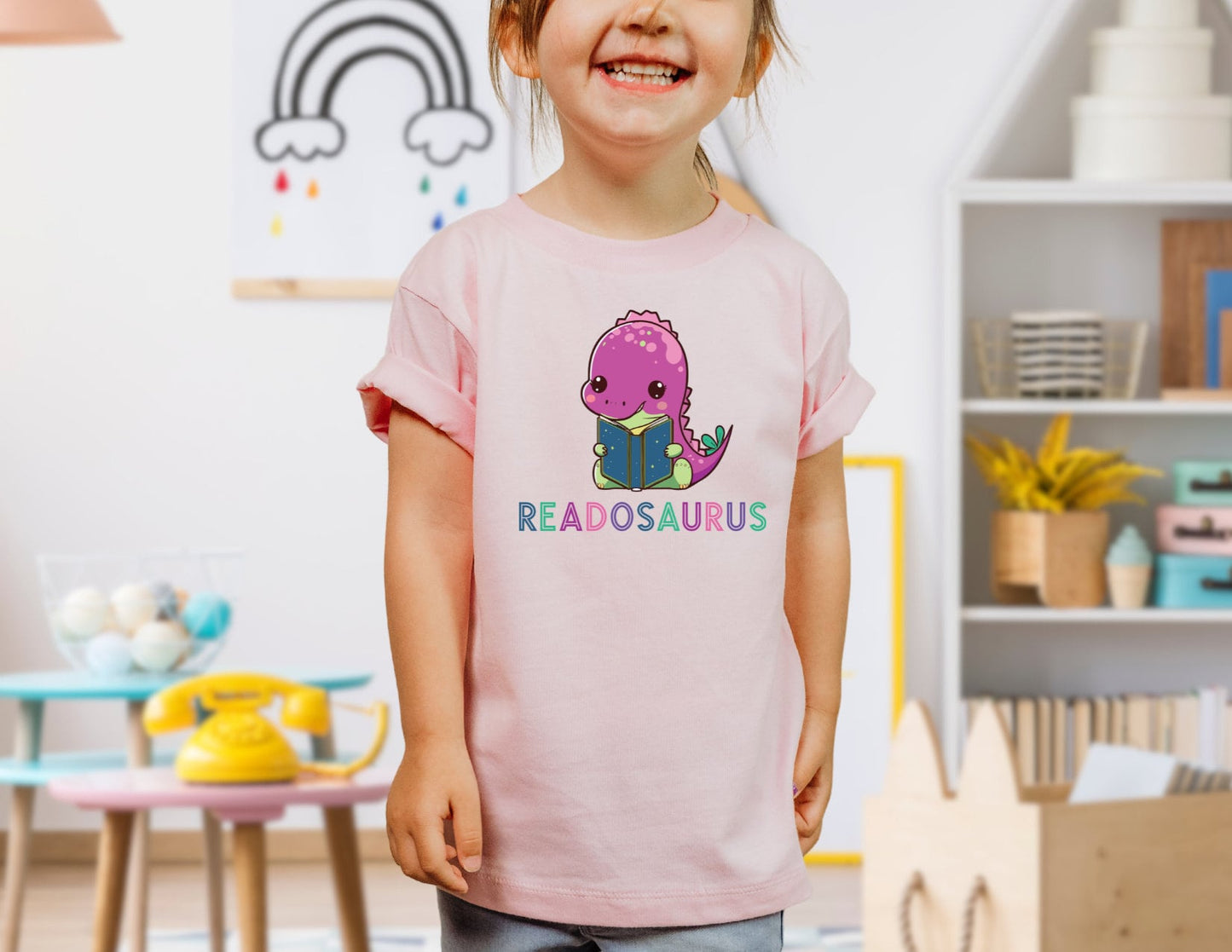 Readosaurus Toddler Short Sleeve Tee Bookish Toddler Shirt for Book Club Friend Learn to Read