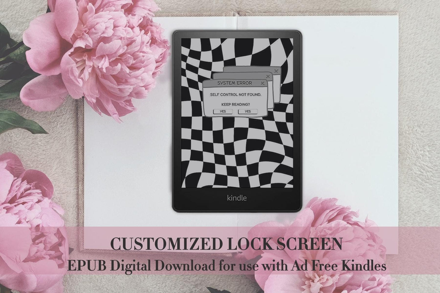 Keep Reading Yes or Yes No Self Control Shelf Retro Lock Screen for use w Kindle EReader Custom Book Cover Bookstagram Librarian Vintage