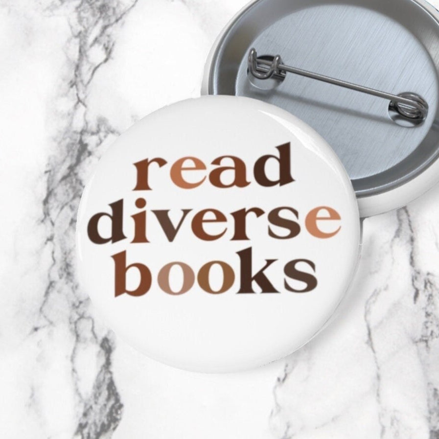 Read Diverse Books Pin Buttons for Readers Bookworm Gift Under 5 Read Harder Feminist Reader Button for Diverse Reads Button Set for Readers