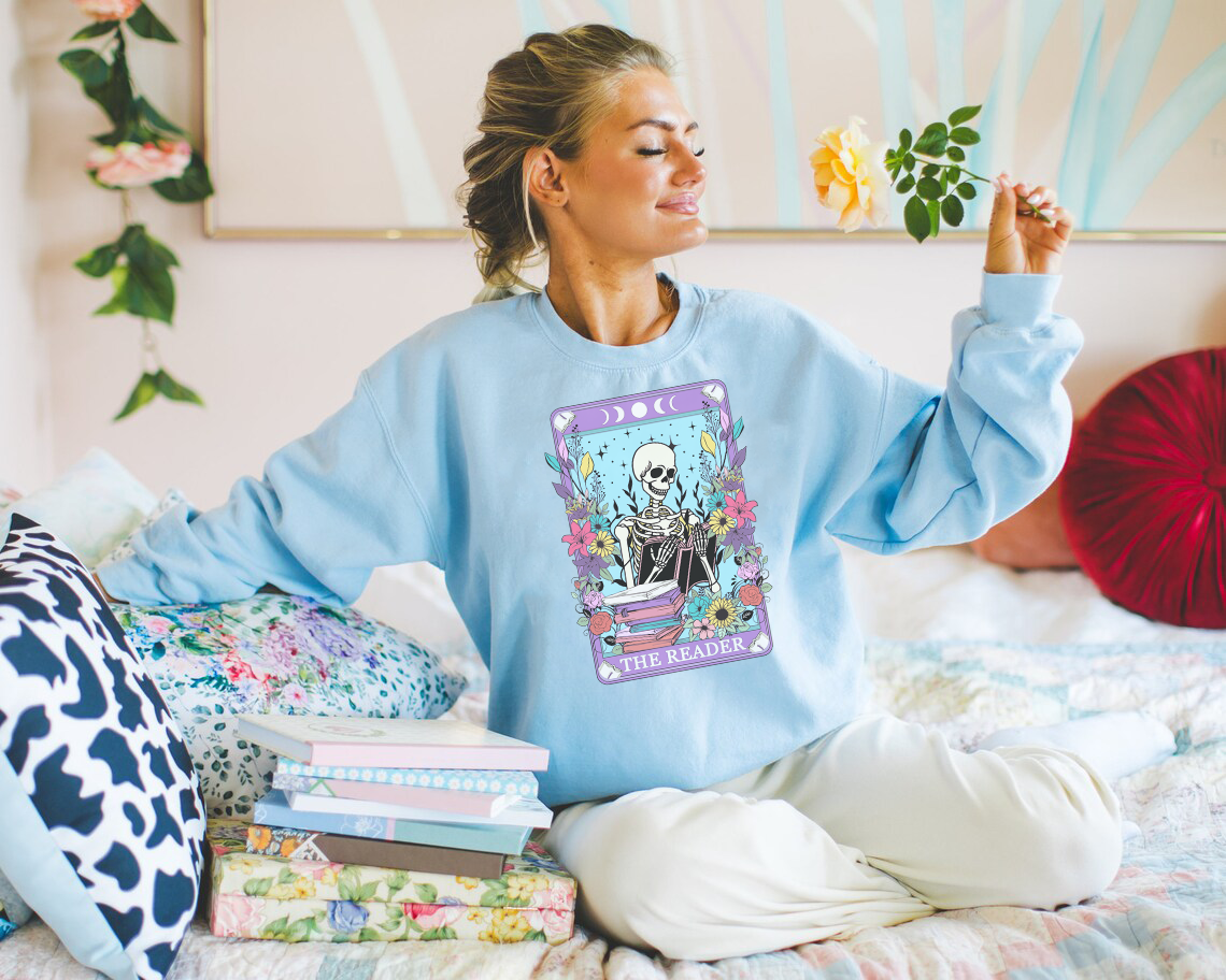The Reader Tarot Pastel Goth Heavy Blend Crewneck Sweatshirt
