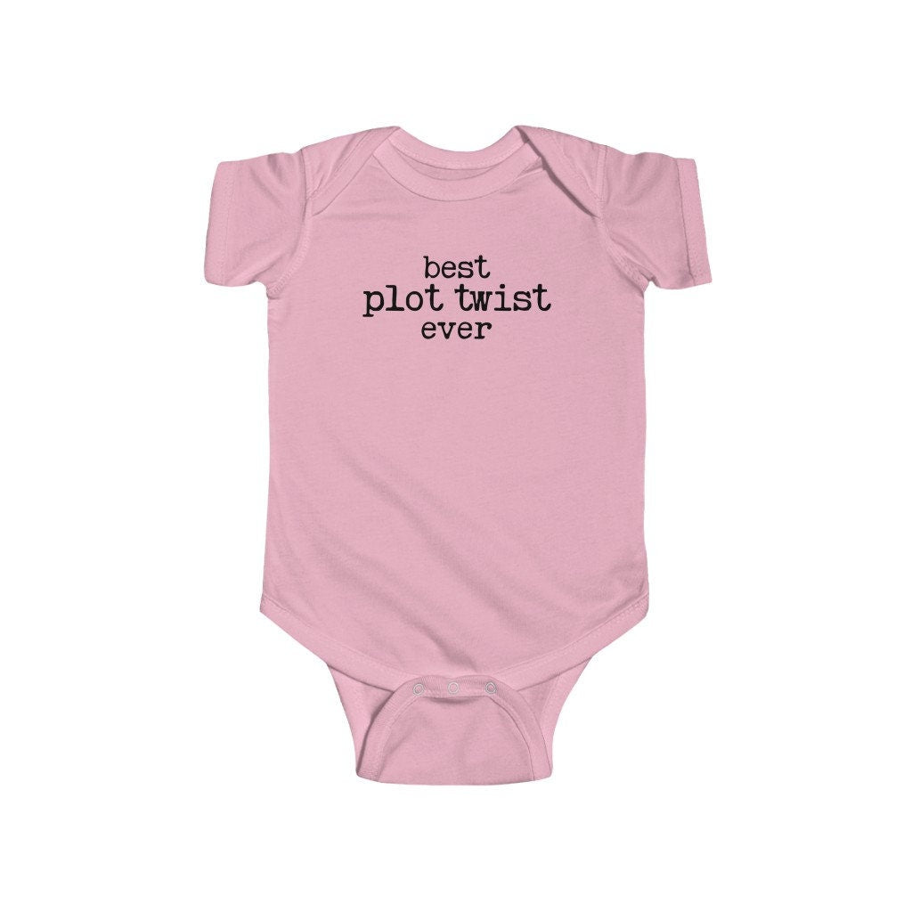 Best Plot Twist Ever Literary Baby Bodysuit for Reader Writer Author Surprise Baby Birth Announcement Funny for Librarian Cutest Bonus Baby