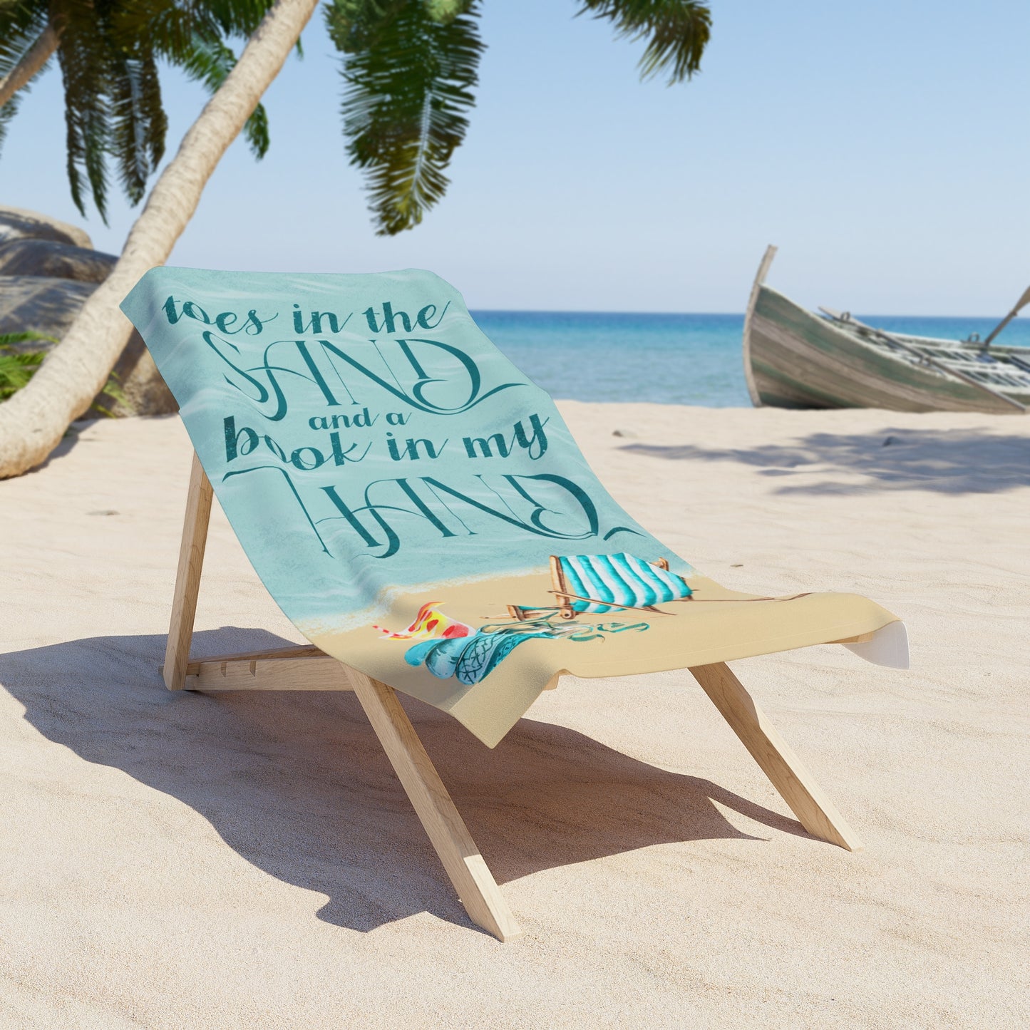 Toes in the Sand and a Book In My Hand Beach Towel for Readers Poolside Reading Cruise Bookish