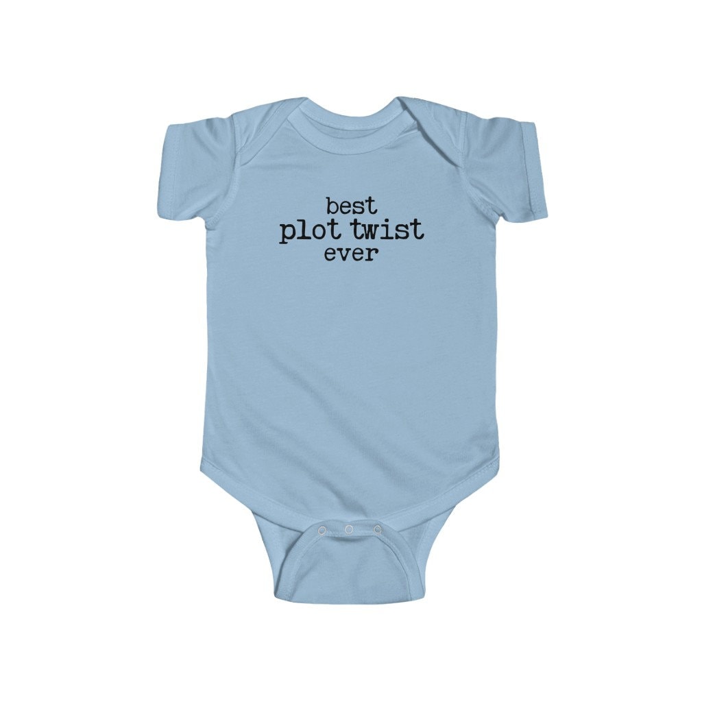 Best Plot Twist Ever Literary Baby Bodysuit for Reader Writer Author Surprise Baby Birth Announcement Funny for Librarian Cutest Bonus Baby