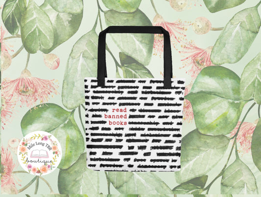Banned Books Tote Bag | Gift for Readers Bookish Humor Bookstagram Librarian Gift for Bibliophiles Book Bag Bookish Library Tote