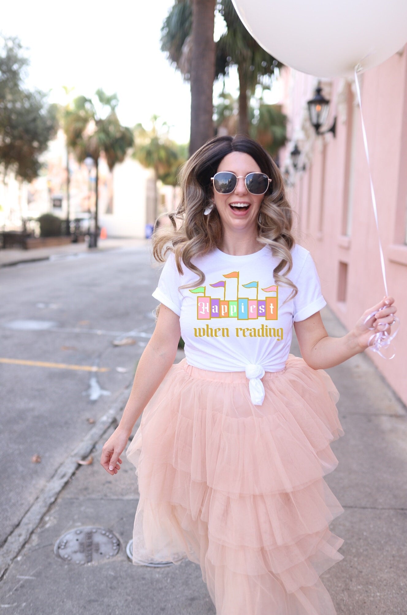 Happiest When Reading Colorful Bookish Happy Place on Earth Shirt for Librarians and Booksellers