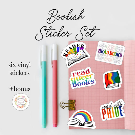 Read Queer Books Bookish Paper Stickers Reading Journal Pride Month Stickers for Reader Diverse Book Sticker Set for Laptop Gay Book Sticker
