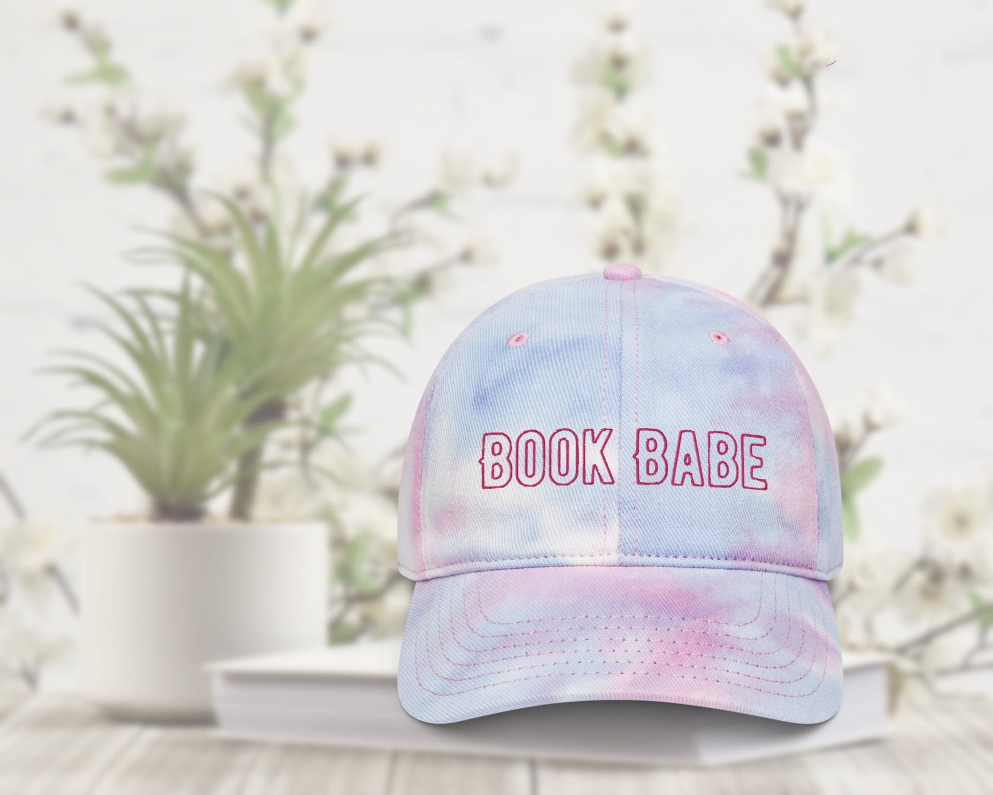 Book Babe Girly Baseball Hat Ball for Readers Pink Tie Dye Dad Hat Gift for Reader Friend Book Girl Summer Reading Nerdy Teacher Hat
