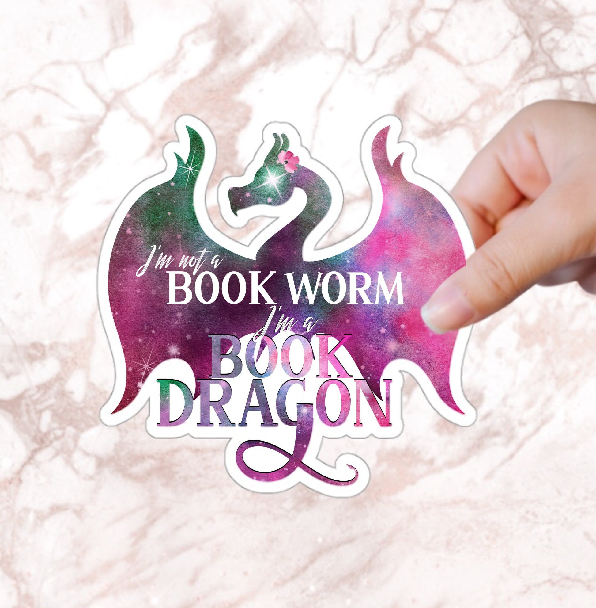 Book Dragon Sticker Not A Book Worm I'm a Book Dragon Sticker Fantasy Reader Tee For Her Reader Friend Gift Bibliophile for SciFi Readers