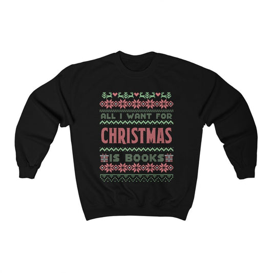 Bookish Christmas Sweatshit Ugly Christmas Sweater for Librarian Bookish Friend Christmas Gift Funny Nerdy Teacher Reader Cute Holiday