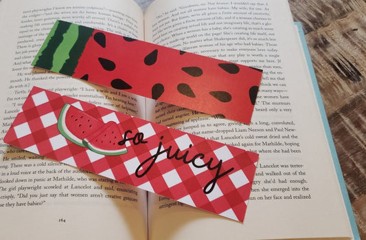 So Juicy Watermelon Bookmark Summer Reading Bookmarks Read White Blue Patriotic Reading Bookish Girl Bookmark July 4th Fruit Red Gingham