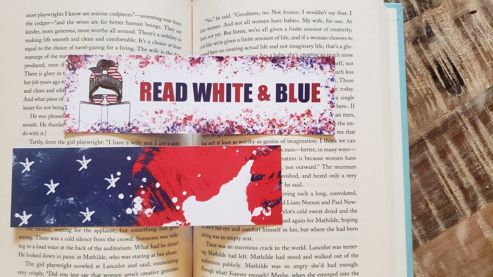 Read White and Blue Summer Bookmarks Patriotic Summer Reading Bookish Girl Bookmark July 4th Fruit Bookmark Red Gingham Watermelon Bookmark