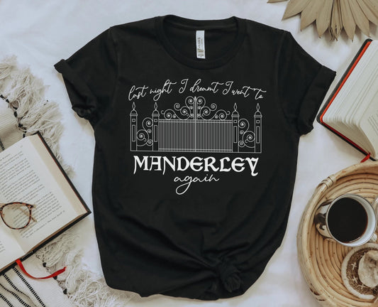 Rebecca Last Night I Went to Manderley Again Daphne Du Maurier Classic Literary shirt for Reader Bookish Shirt Gothic Literature Pastel Goth