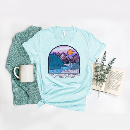 Jane Austen what men rocks mountains Unisex Jersey Short Sleeve Tee pride prejudice